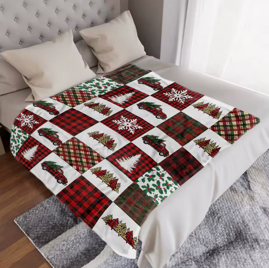 Couverture de Noël en Tartan