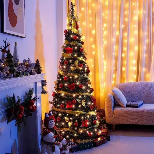 Sapin de Noël Pliant avec Décorations & LED