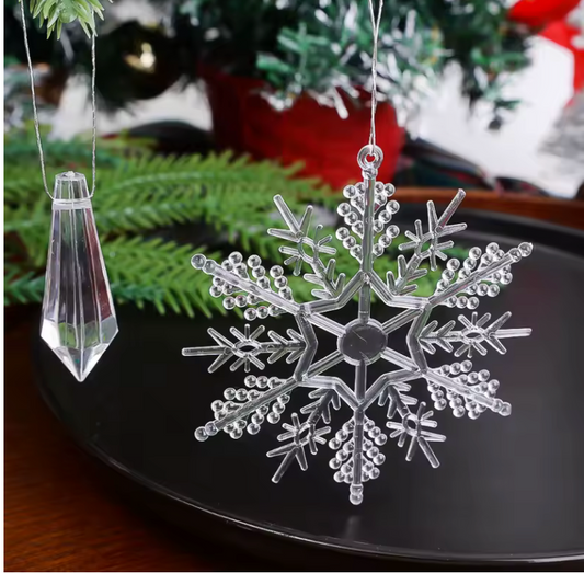24 Pièces d' Ornements de Noël en Cristal