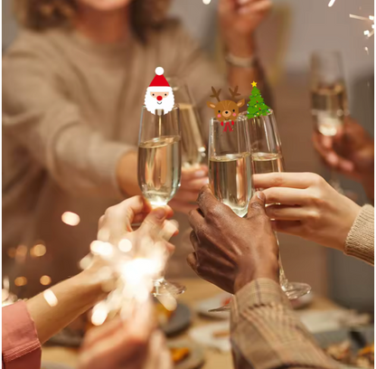 Cartes Décoratives de Noël pour Verres