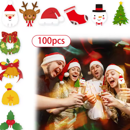 Cartes Décoratives de Noël pour Verres