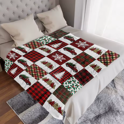 Couverture de Noël en Tartan