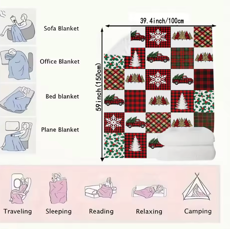 Couverture de Noël en Tartan