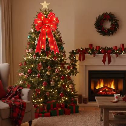 Grand Ruban de Noël avec LED x2