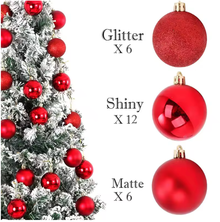 Lot de 24 Boules de Noël