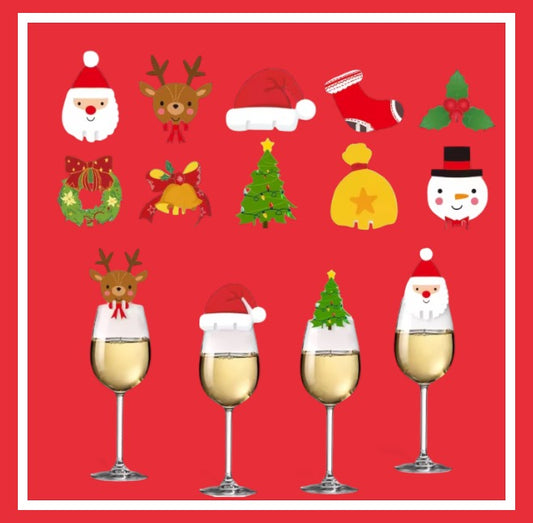 Cartes Décoratives de Noël pour Verres