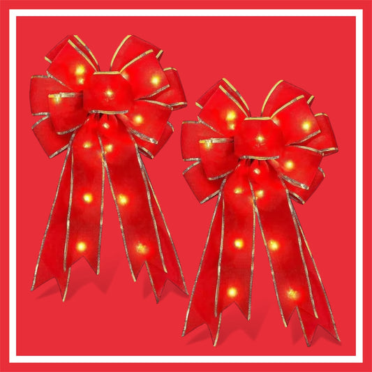 Grand Ruban de Noël avec LED x2